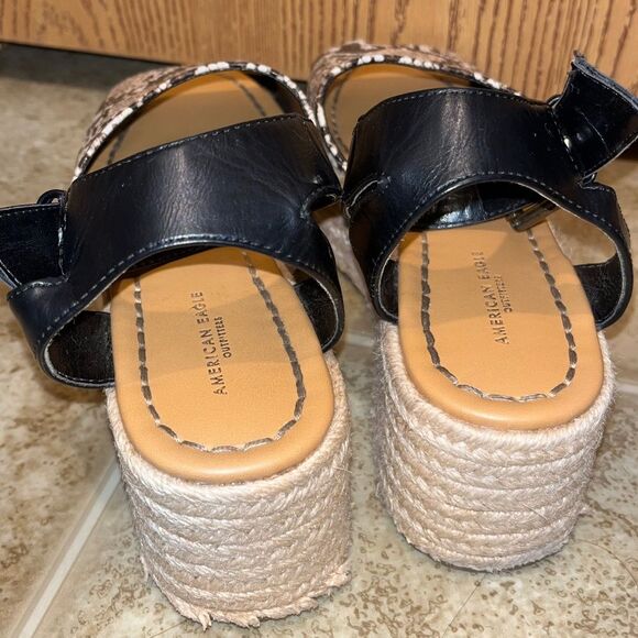 American Eagle Women’s Faux Leather Animal Print Casual Espadrille Sandals Sz-6 - Picture 5 of 7